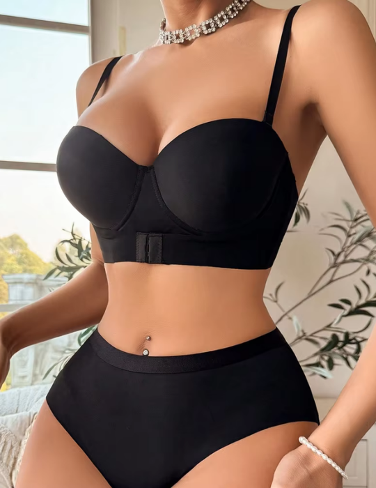 Strapless Anti-Slip Bra and Panty Set – Padded and Wired Lingerie for Women 2596